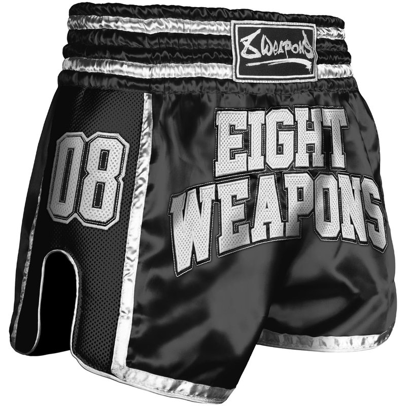 8 Weapons 8 WEAPONS Muay Thai Shorts Super Mesh Team 08 Schwarz