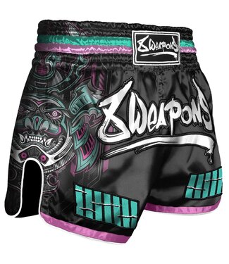 8 Weapons 8 WAPENS Muay Thai Shorts Samurai 2.0 Cyber Zwart Groen