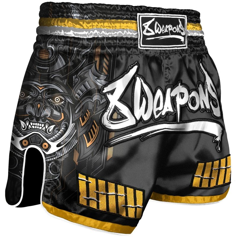 8 Weapons 8 WAPENS Muay Thai Short Samurai 2.0 Cyber Zwart Goud