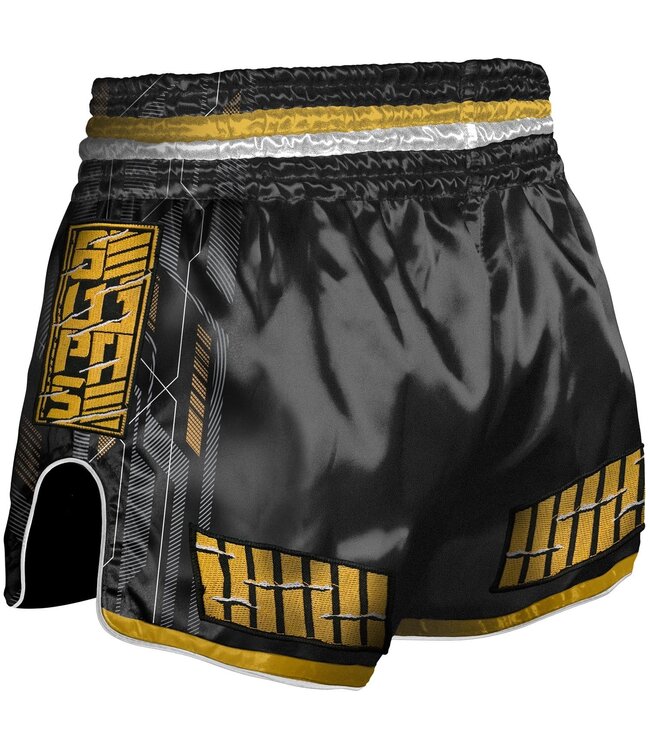 8 WEAPONS Muay Thai Short Samurai 2.0 Cyber Zwart Goud