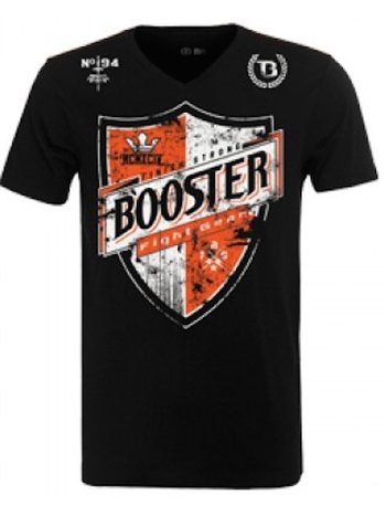 Booster Booster V Neck Shield Vechtsport T Shirt Zwart