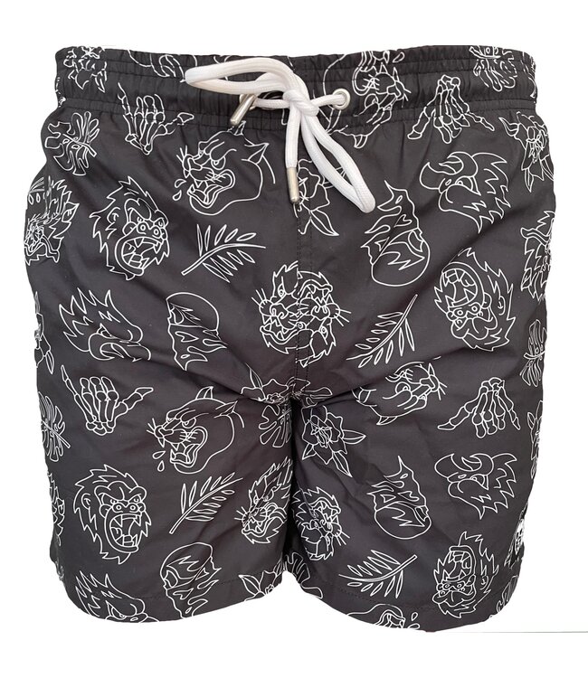 Pride or Die PRiDEorDiE Swim & Training Shorts WILD SIDE Black