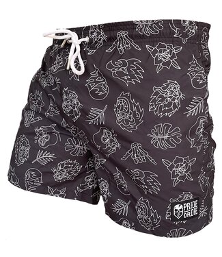 PRiDEorDiE PRIDEorDiE Bade- & Trainingsshorts WILD SIDE Schwarz
