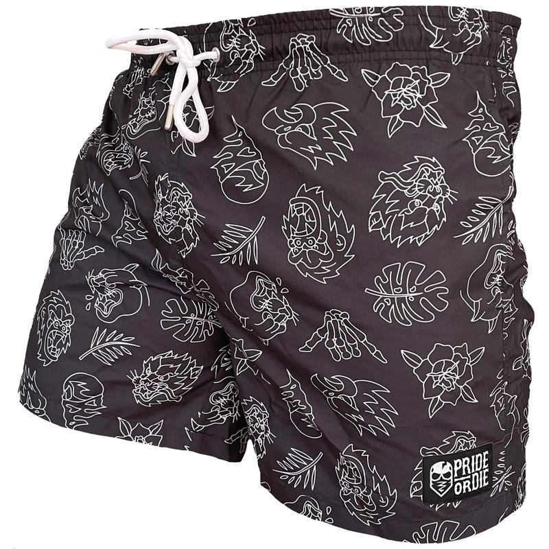 Pride or Die PRiDEorDiE Swim & Training Shorts WILD SIDE Black