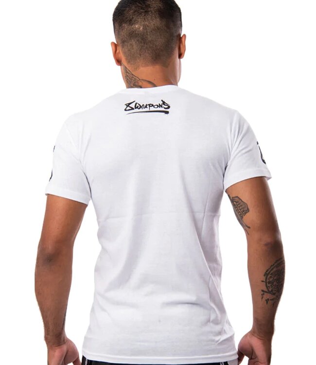 8 Weapons 8 Weapons T Shirt Sak Yant Tigers White Red