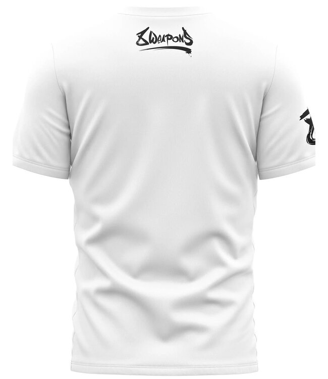 8 Weapons T Shirt Sak Yant Tigers White Red