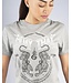 8 Weapons T-Shirt Sak Yant Tigers Grau Weiß