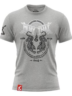 8 Weapons 8 Weapons T Shirt Sak Yant Tigers Grijs Wit