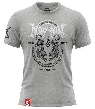 8 Weapons 8 Weapons T Shirt Sak Yant Tigers Grijs Wit