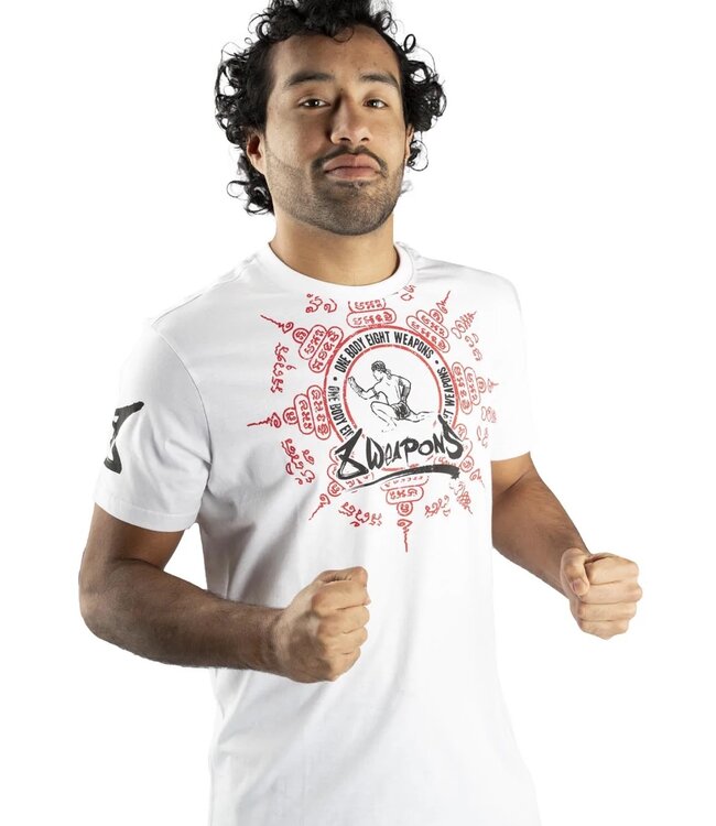 8 Weapons 8 WEAPONS Muay Thai T-Shirt Eight Ways Yant White Red