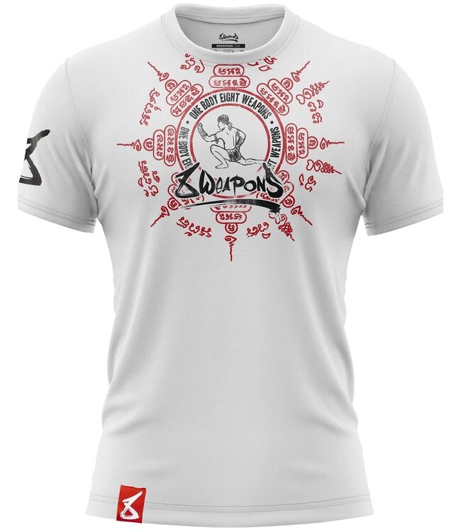 8 Weapons 8 WEAPONS Muay Thai T-Shirt Eight Ways Yant White Red