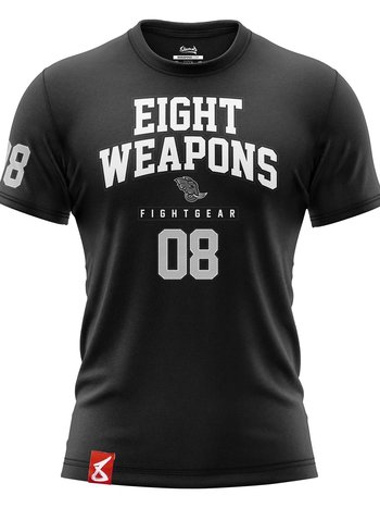 8 Weapons 8 WEAPONS Muay Thai T-Shirt Team 08 Black White