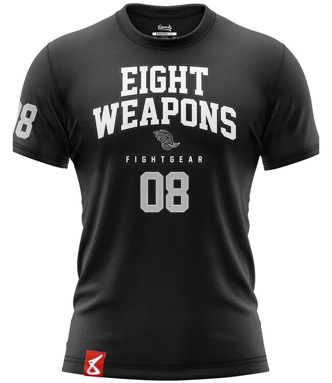 8 Weapons 8 WEAPONS Muay Thai T-Shirt Team 08 Black White