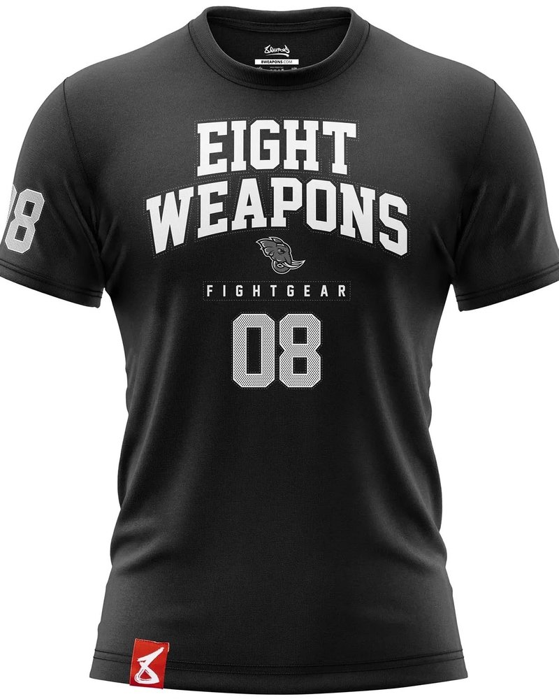 8 Weapons 8 WEAPONS Muay Thai T-Shirt Team 08 Schwarz Weiß