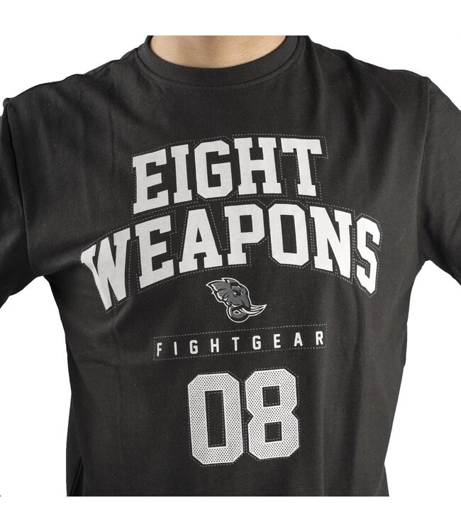8 WEAPONS Muay Thai T-Shirt Team 08 Schwarz Weiß