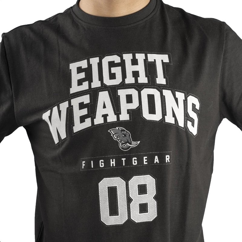 8 Weapons 8 WEAPONS Muay Thai T-Shirt Team 08 Schwarz Weiß