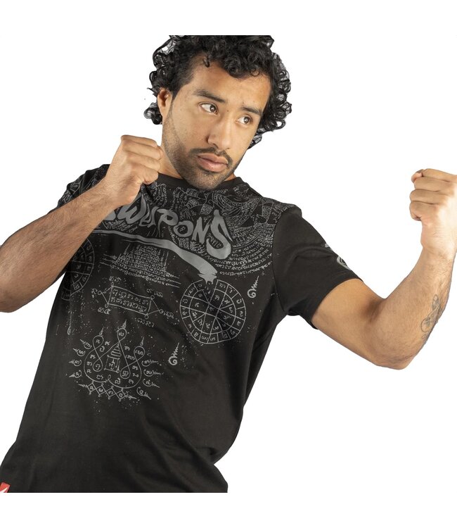 8 WEAPONS Muay Thai T-Shirt T Yantra Zwart Grijs