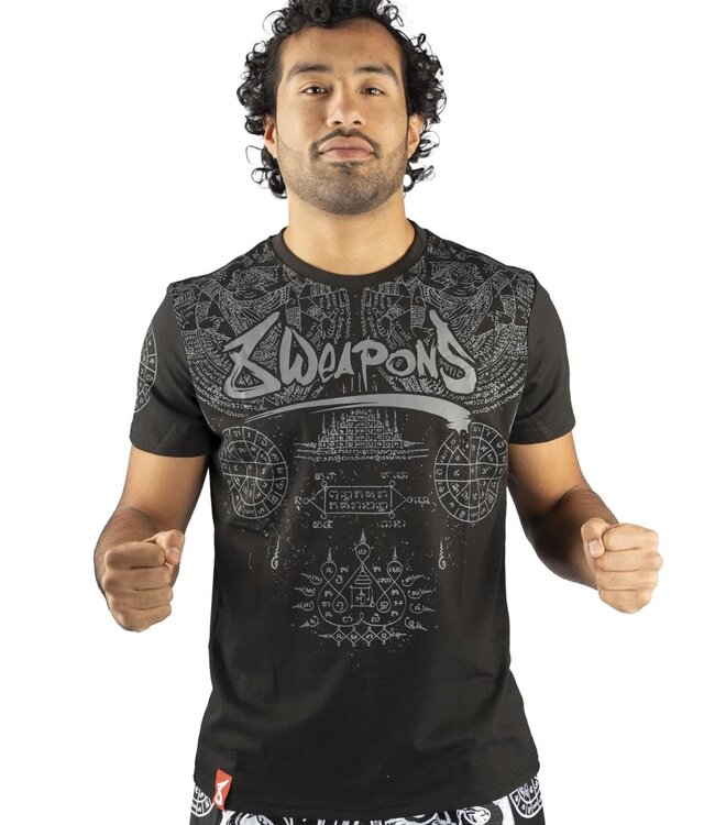 8 Weapons 8 WEAPONS Muay Thai T-Shirt T Yantra Zwart Grijs