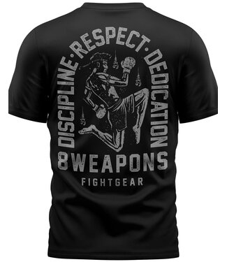 8 Weapons 8 Weapons Muay Thai T-Shirt Tombstone Schwarz Grau