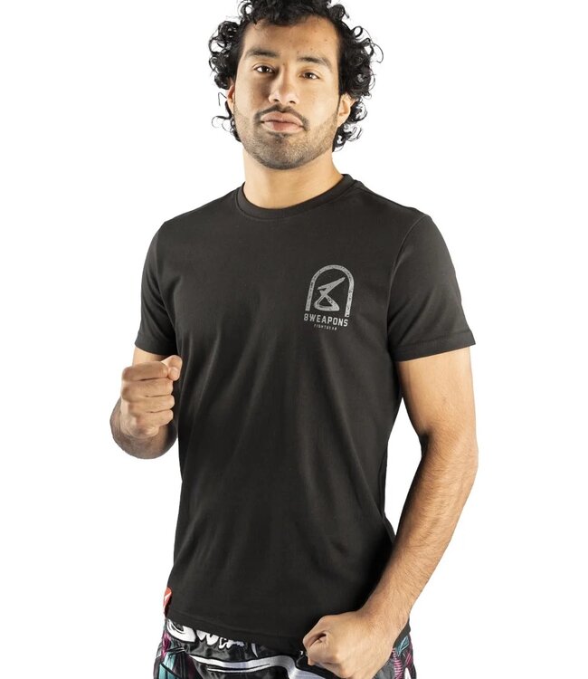 8 Weapons Muay Thai T-Shirt Tombstone Schwarz Grau