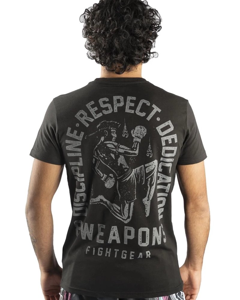 8 Weapons 8 Weapons Muay Thai T-Shirt Tombstone Schwarz Grau