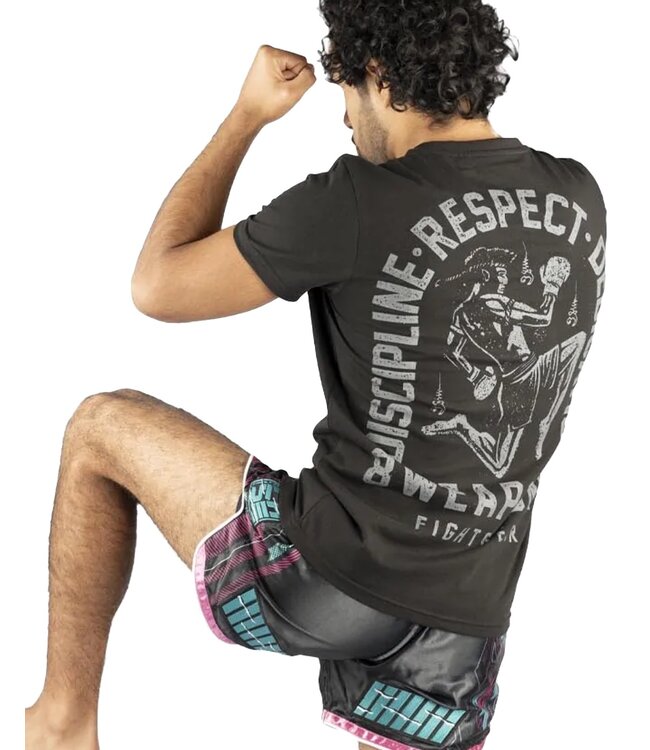 8 Weapons Muay Thai T-Shirt Tombstone Schwarz Grau