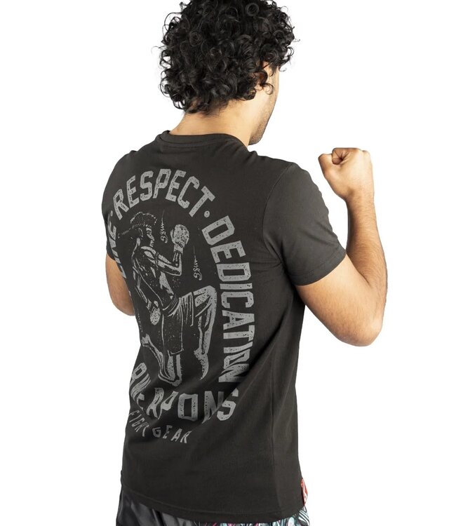 8 WEAPONS Muay Thai T-Shirt Tombstone Zwart Grijs