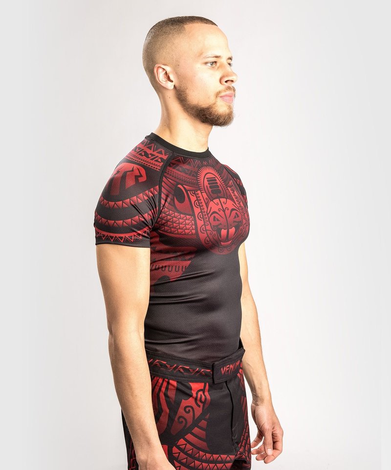 Venum Venum Nakahi Rashguard Kurzarm Schwarz Rot