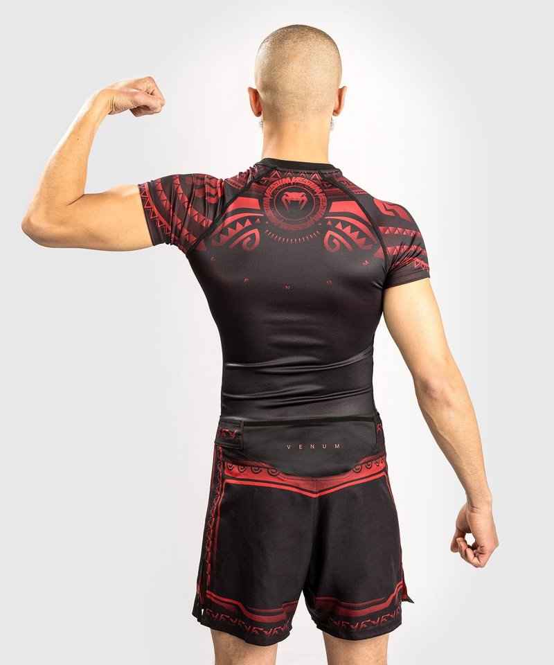 Venum Venum Nakahi Rashguard Kurzarm Schwarz Rot