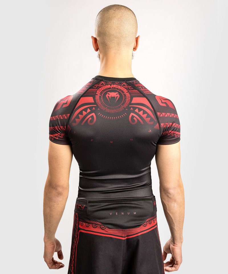 Venum Venum Nakahi Rashguard Kurzarm Schwarz Rot