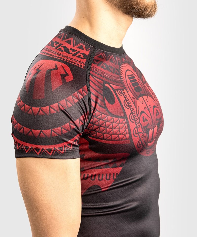 Venum Venum Nakahi Rashguard Kurzarm Schwarz Rot