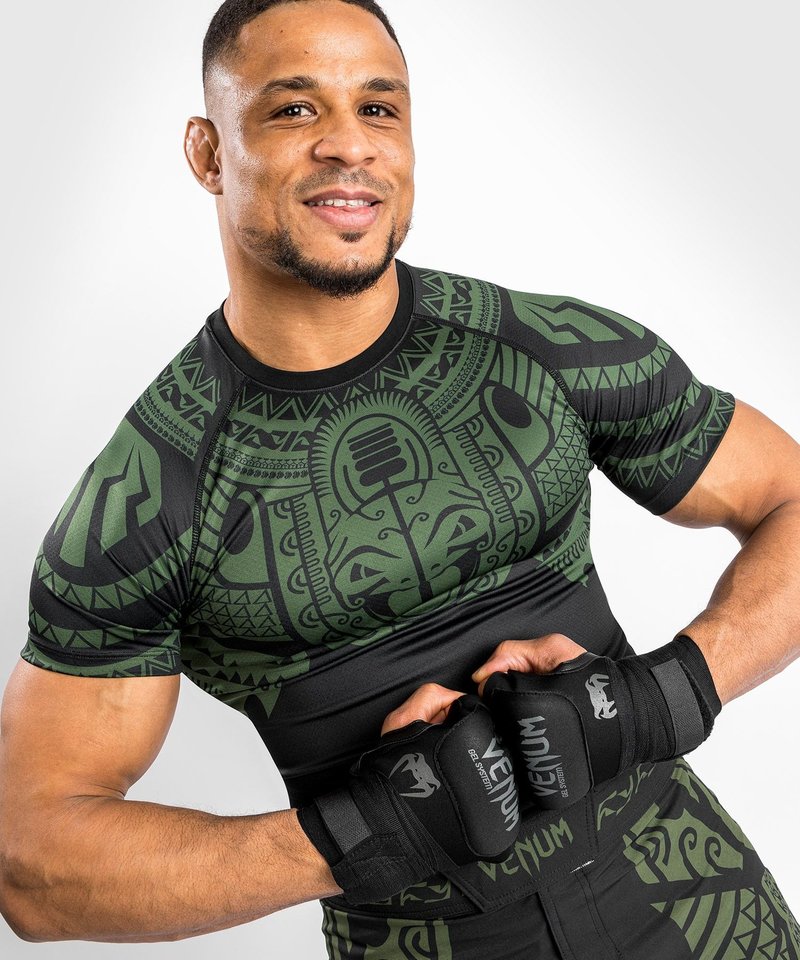 Venum Venum Nakahi Rashguard Kurzarm Schwarz Khaki