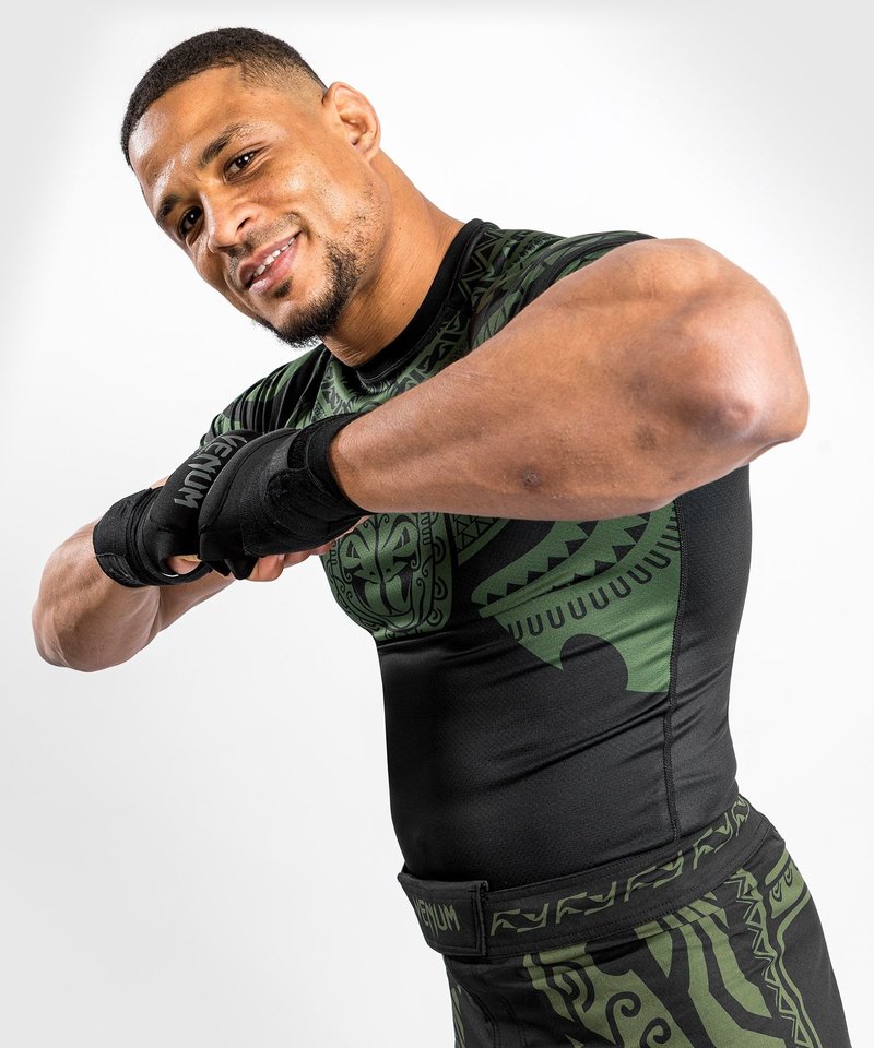 Venum Venum Nakahi Rashguard Kurzarm Schwarz Khaki