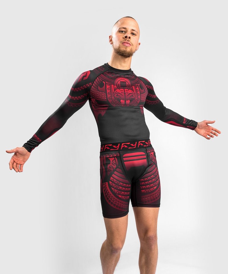 Venum Venum Nakahi Rash Guard Langarm Schwarz Rot