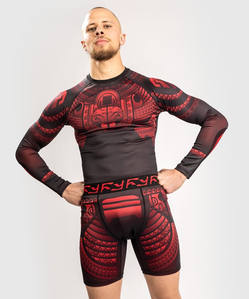 Venum Venum Nakahi Rash Guard Langarm Schwarz Rot