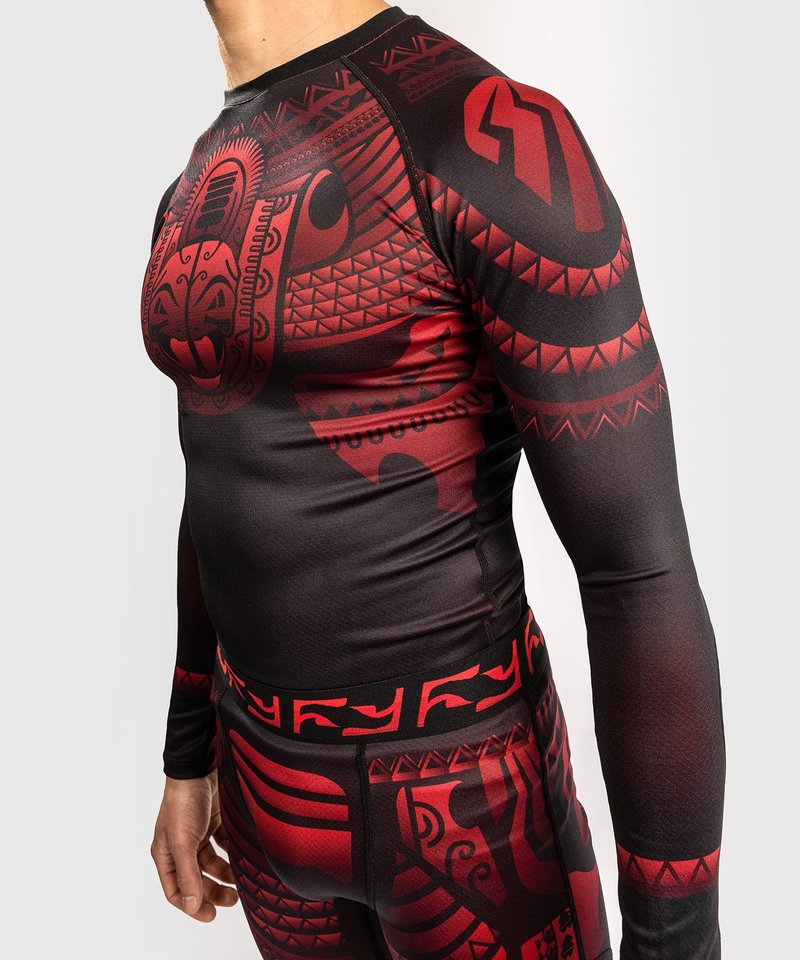 Venum Venum Nakahi Rash Guard Langarm Schwarz Rot