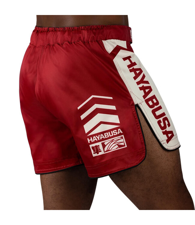 Hayabusa Icon Mid-Length Fight Shorts Red White