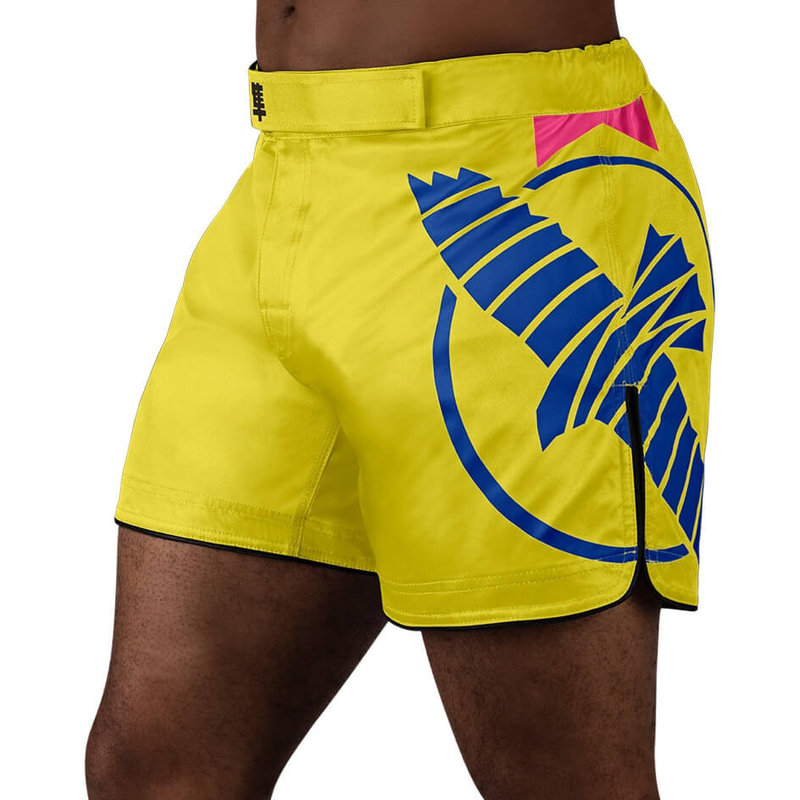 Hayabusa Hayabusa Icon Mittellange Fightshorts Gelb Blau