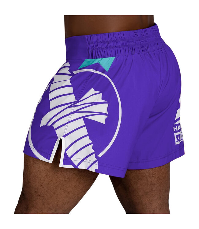 Hayabusa Icon Kickboxing Shorts Purple White