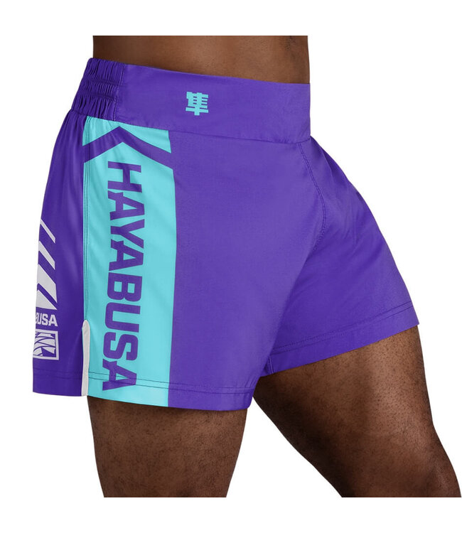 Hayabusa Icon Kickboxing Shorts Purple White