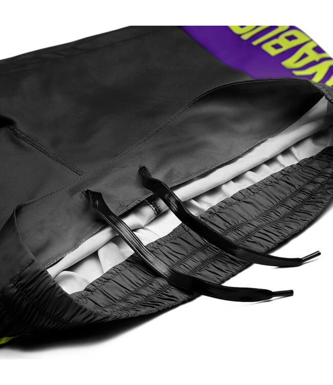 Hayabusa Icon Kickboxing Shorts Black Neon Yellow