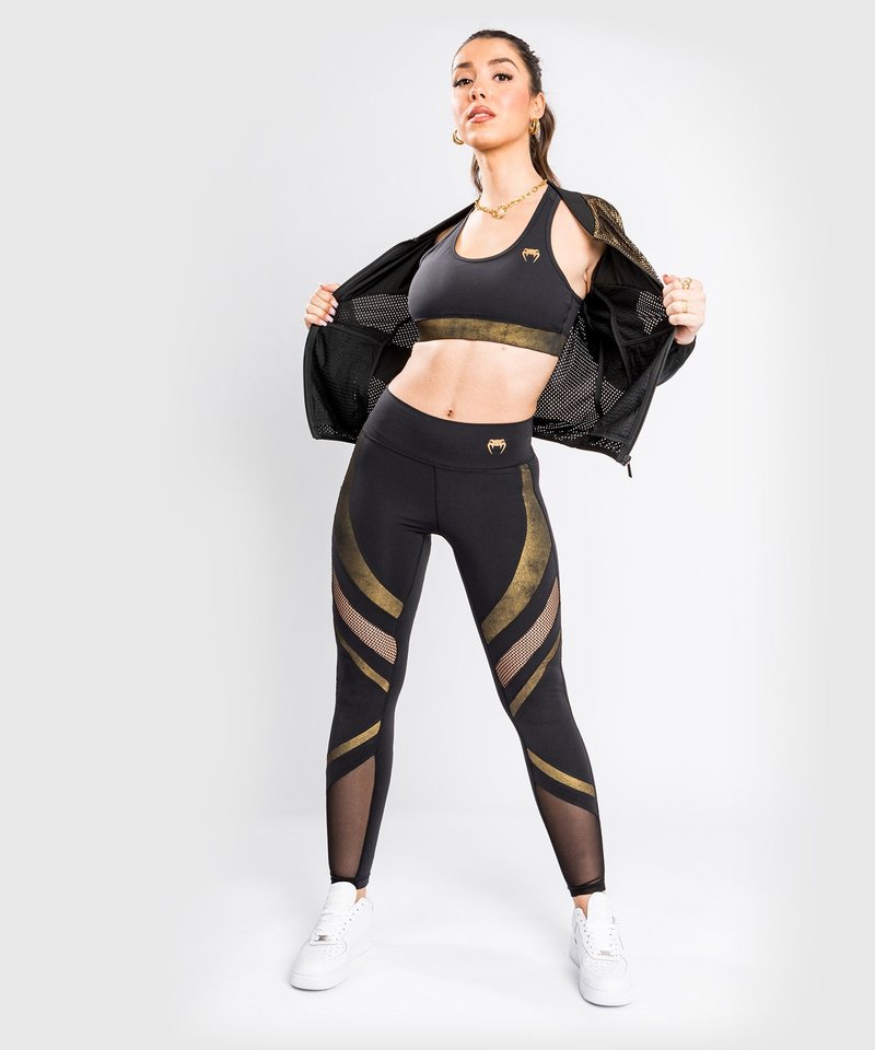 Venum Lightning Leggings 7/8 Damen Schwarz Gold - FIGHTWEAR SHOP