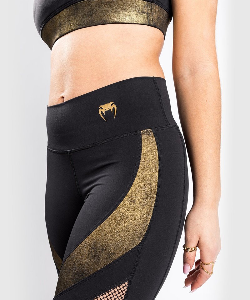 Venum Lightning Leggings 7/8 Women Black Gold - FIGHTWEAR SHOP EUROPE