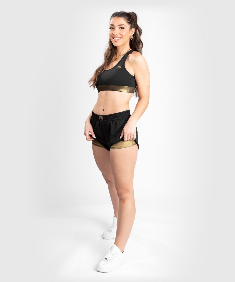 Venum Venum Lightning 2 in 1 Trainingsshorts für Damen Schwarz Gold