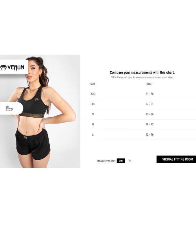 Venum Lightning Sport Bra Black Gold