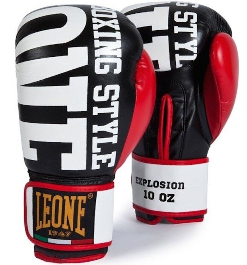 Leone Leone Boxing Gloves Explosion GN055 Black Leather