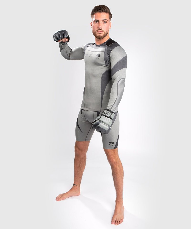 Venum Venum Stone Rash Guard Kompressionsshirt L/A Mineralgrün