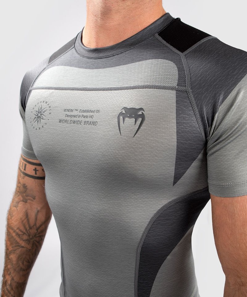 Venum Venum Stone Rash Guard Compressie Shirt S/S Mineraal Groen