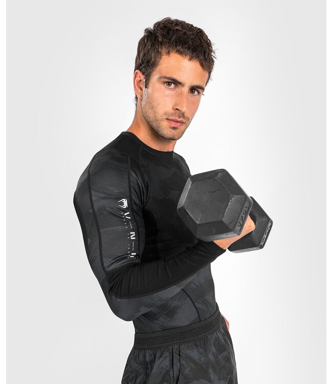 Venum Venum Electron 3.0 Rash Guard Compression Shirt L/S Black