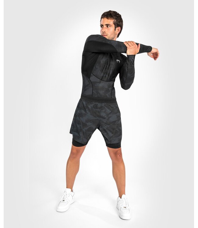 Venum Electron 3.0 Rash Guard Kompressions Shirt L/A Schwarz